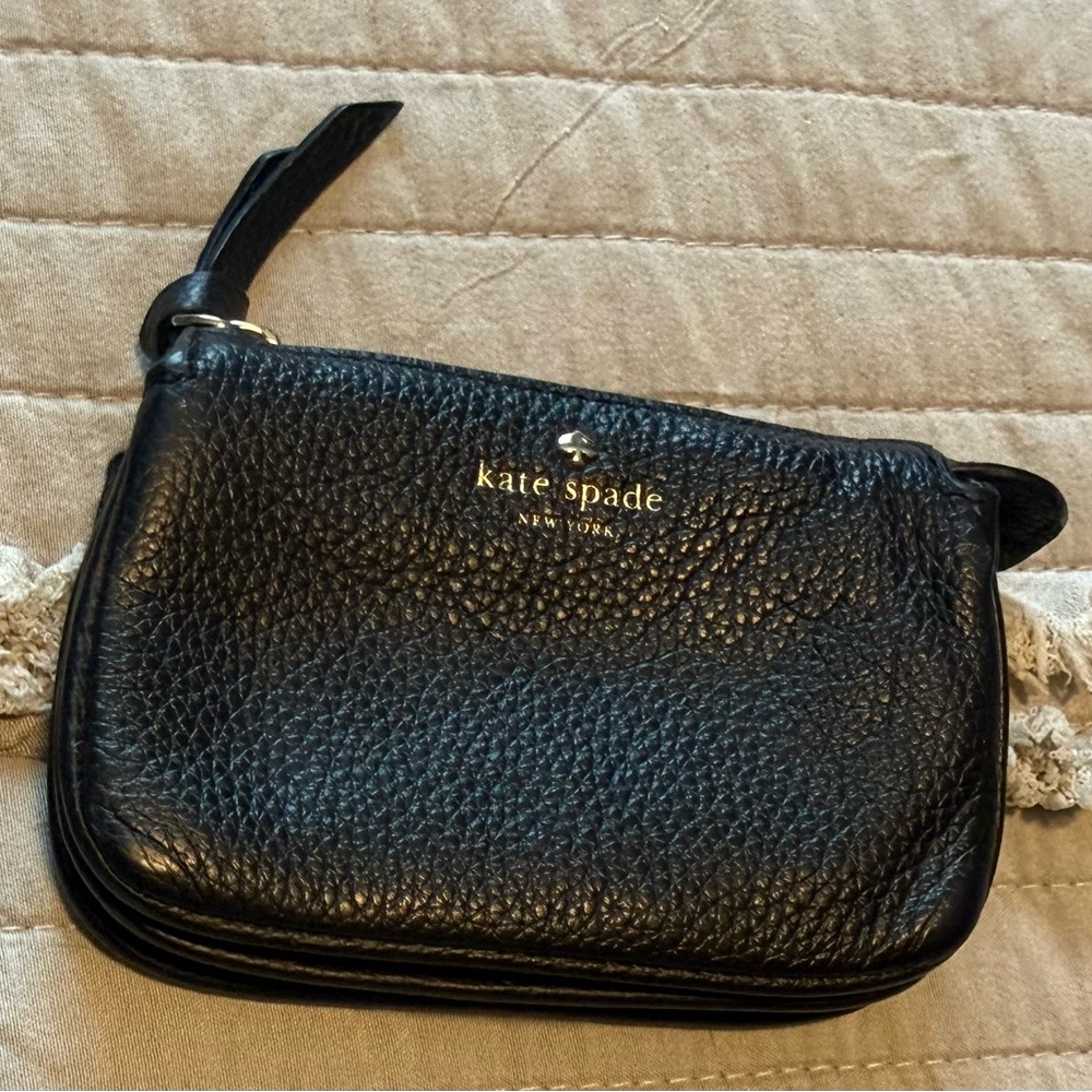 kate spade Black & White Floral Zip Pouch Set with Black Wristlet - Picture 6 of 8